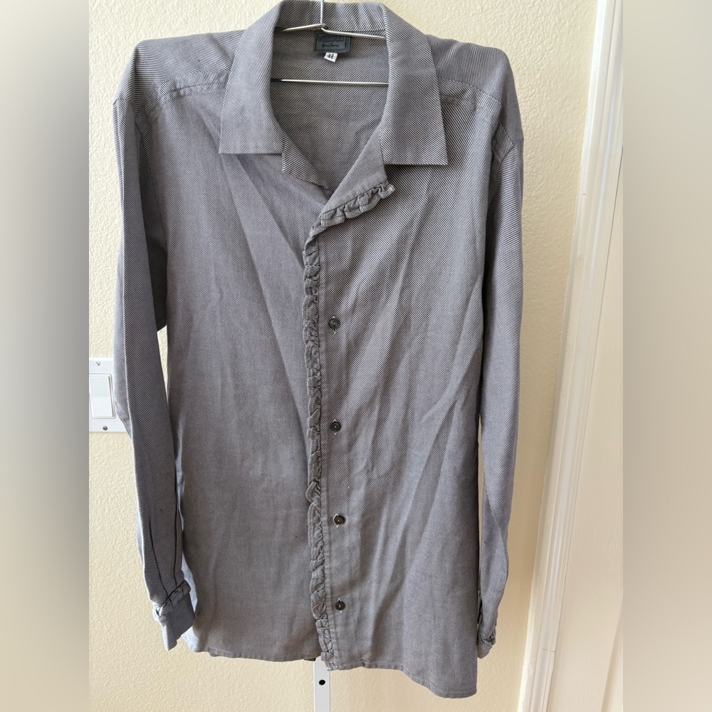 Vintage Versus by Versace Slanted Striped Long Sleeve Button Down - Size 32